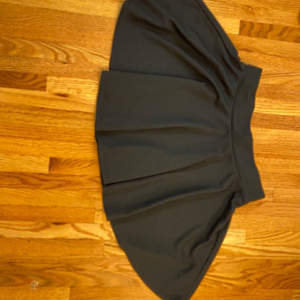 Black Stretchy Flared Mini Skater Skirt, Short